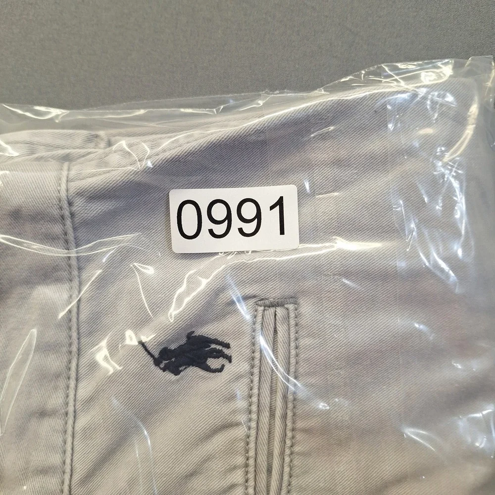 Polo Ralph Lauren Relaxed Fit Chino Shorts Mens 35 Light Grey Cotton Twill 0991‎